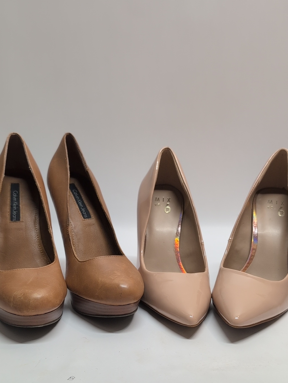 Calvin Klein Brown And Mix No6 Pointed-Toe Pumps Lot Size 9